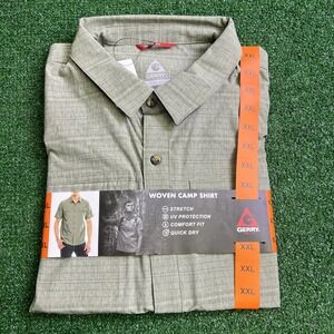 Gerry Men's Short Sleeve‎ Woven Camp Shirt Green Size XXL NWT